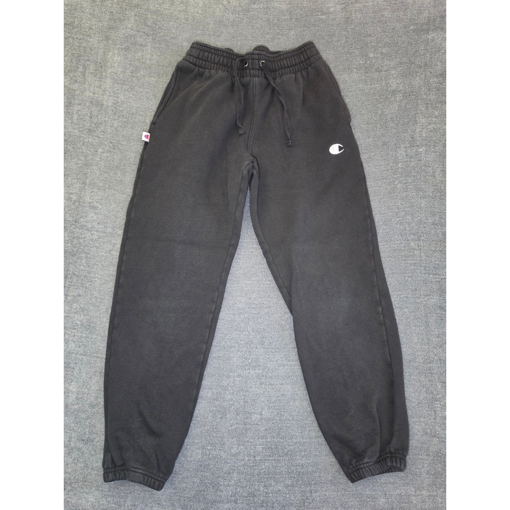 Champion Mens Fleece Jogger Sweatpants Black Size XS Embroidered Logo Pocket